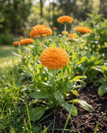 Morgenfrue Balls Orange (Calendula officinalis) – økologisk etårigt blomsterfrø fra SeedsChoice