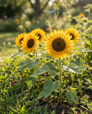 Dværgsolsikke Sunspot (Helianthus annuus) – økologiske etårige blomsterfro fra SeedsChoice