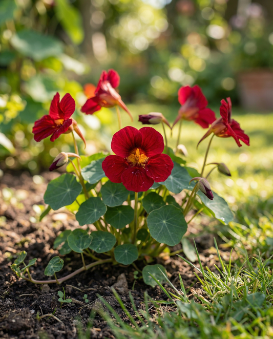 Blomsterkarse Empress Of India (Tropaeolum majus) – økologiske etårige frø fra SeedsChoice