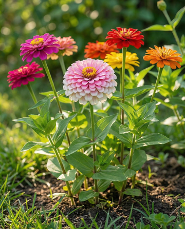 Dahliablomstret mix (Zinnia elegans) – økologiske etårige blomsterfrø fra SeedsChoice