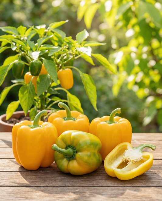 Sød peberfrugt Yellow California Wonder (Capsicum annuum) – økologiske etårige grøntsagsfrø fra SeedsChoice