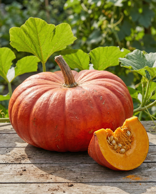 Græskar Rouge Vif D'etampes (Cucurbita maxima) – økologisk ettårigt grøntsagsfrø fra SeedsChoice