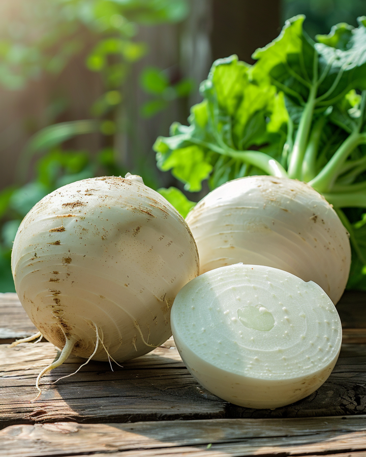 Garden Turnip Platte Witte Mei seeds (Brassica rapa) – organic annual vegetable