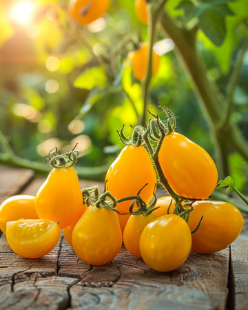Kirsebærtomat Yellow Pearshaped-frø (Solanum lycopersicum) – økologisk etårig grønsag
