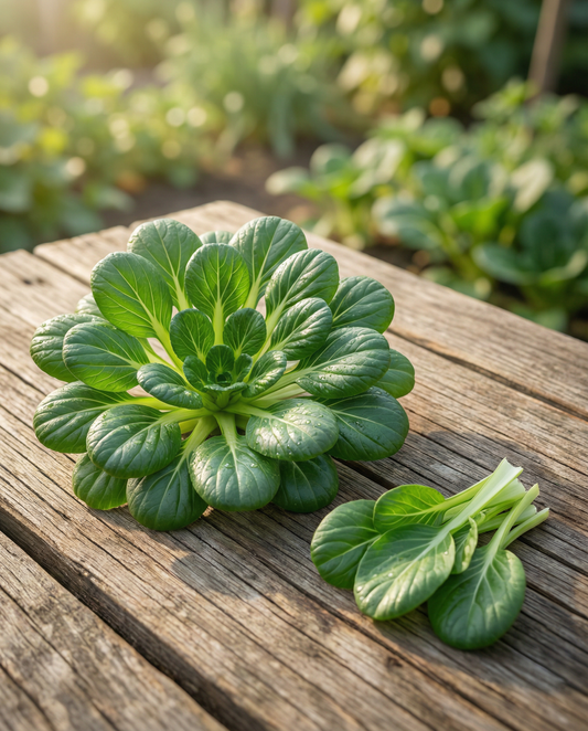Tatsoi pak choi (Brassica rapa) – økologiske frø til etårig grøntsag fra SeedsChoice