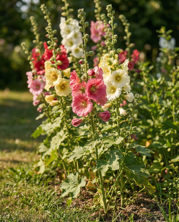Stokrose Summer Carnival (Alcea rosea) – etårige frø fra SeedsChoice