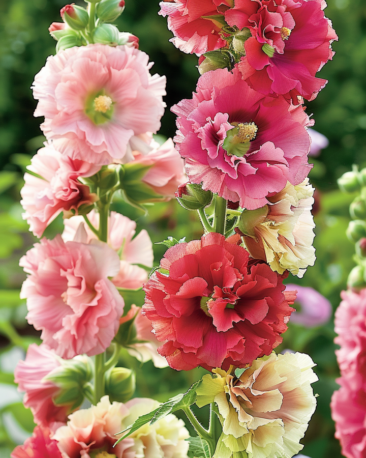 Hollyhock Summer Carnival seeds (Alcea rosea) – annual
