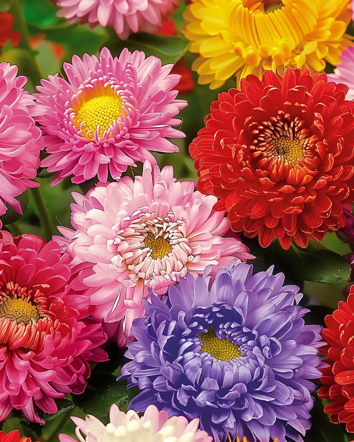 Aster Princess Mixed Colors seeds (Callistephus chinensis) – annual mix