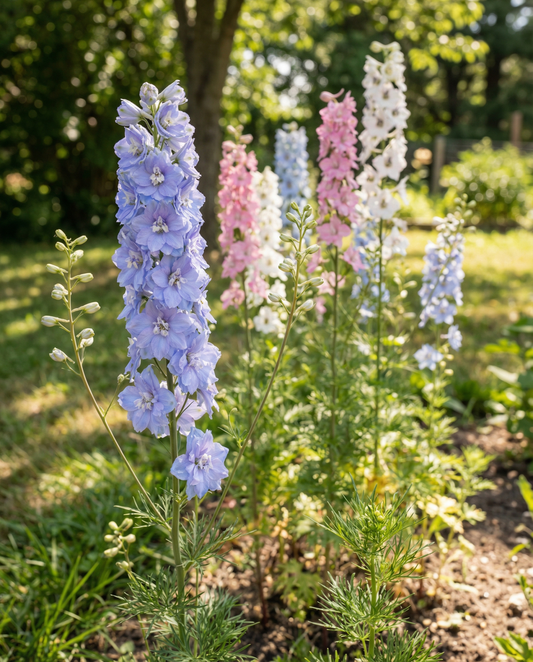 Ridderspore Imperial Mixed (Delphinium consolida) – frø til enårig blomst fra SeedsChoice