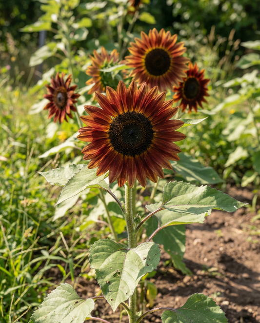 Solsikke Evening Sun (Helianthus annuus) – etårige blomsterfrø fra SeedsChoice