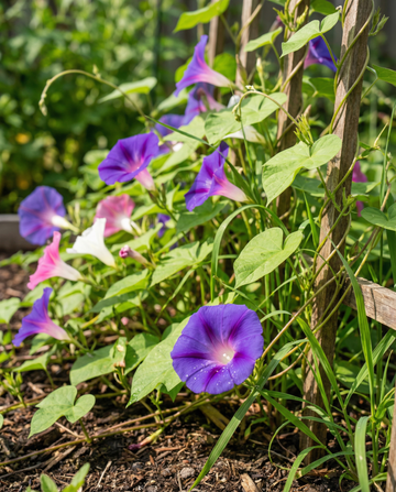 Blandede farver klatrende blomsterranke (Ipomoea purpurea) – frø til etårig klatreplante fra SeedsChoice