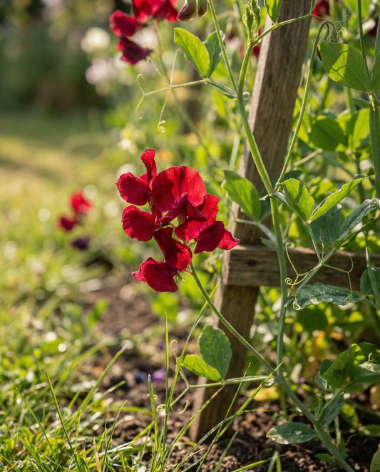 Sweet Pea Royal Family Red Climber (Lathyrus odoratus) – frø til enårig klatreplante fra SeedsChoice