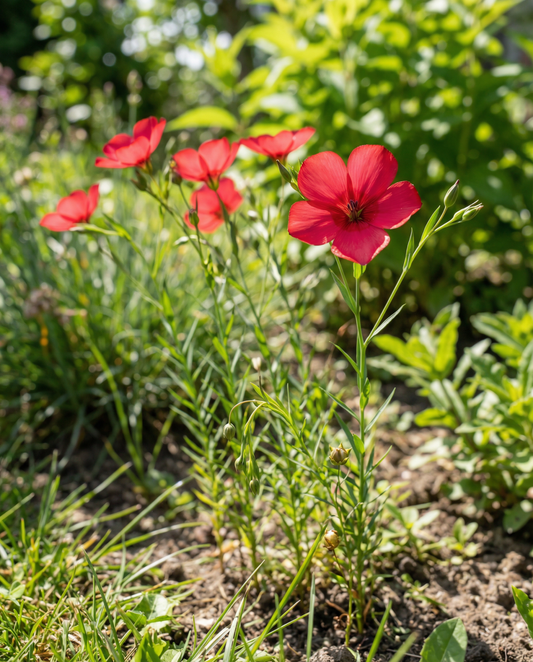 Rød hør (Linum grandiflorum) – ettårige blomsterfrø fra SeedsChoice