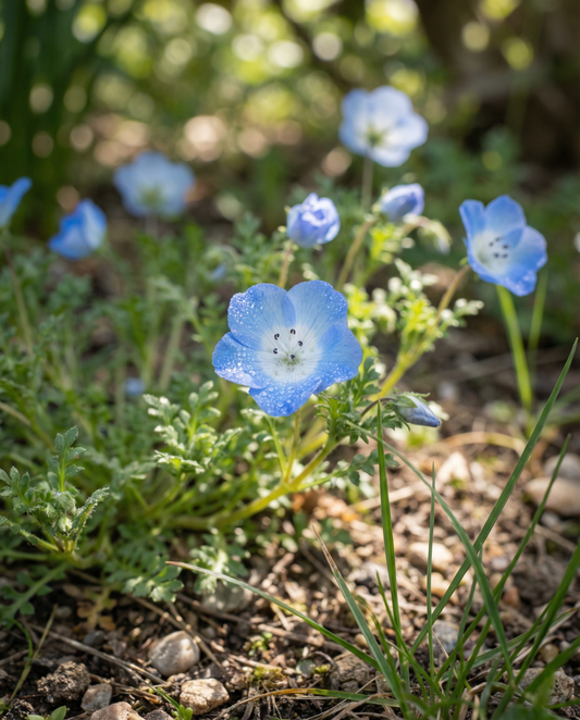 Baby Blue Eyes Sky (Nemophila menziesii) – frø til enårig blomst fra SeedsChoice