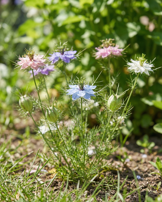 Love In The Mist Persian Jewels (Nigella damascena) – etårig blanding frø fra SeedsChoice