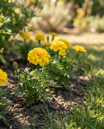 French Marigold Petite Yellow (Tagetes patula) – annual flower seeds from SeedsChoice
