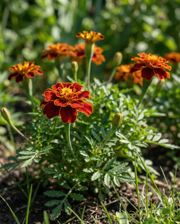 Fransk fløjlsblomst Carmen (Tagetes patula) – frø til enårige blomster fra SeedsChoice