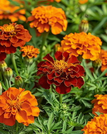 Frø til fransk fløjlsblomst Carmen (Tagetes patula) – enårig blomst