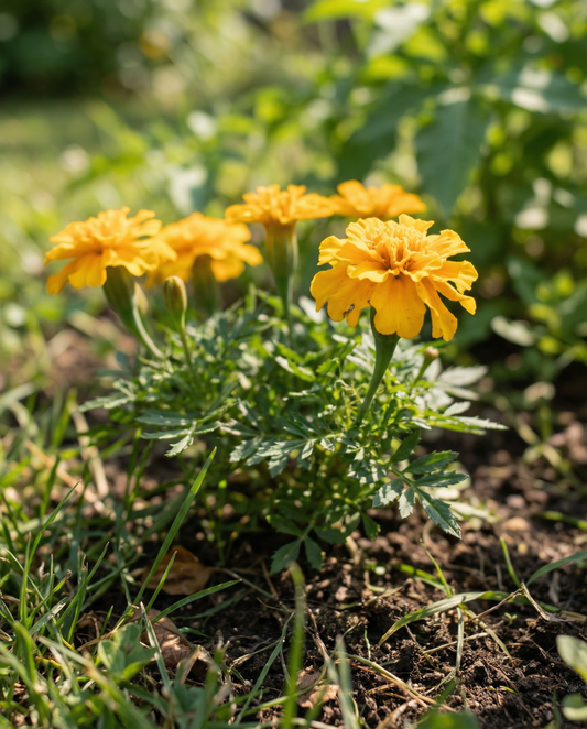 French Marigold Naughty Marietta (Tagetes patula) – annual flower seeds from SeedsChoice