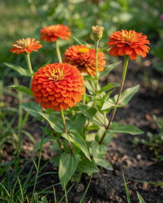 Scarlet Flame (Zinnia elegans) – ettårige blomsterfrø fra SeedsChoice