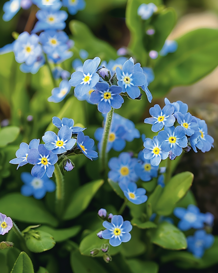 Blå forglemmigej frø (Myosotis alpestris) – toårig blomst