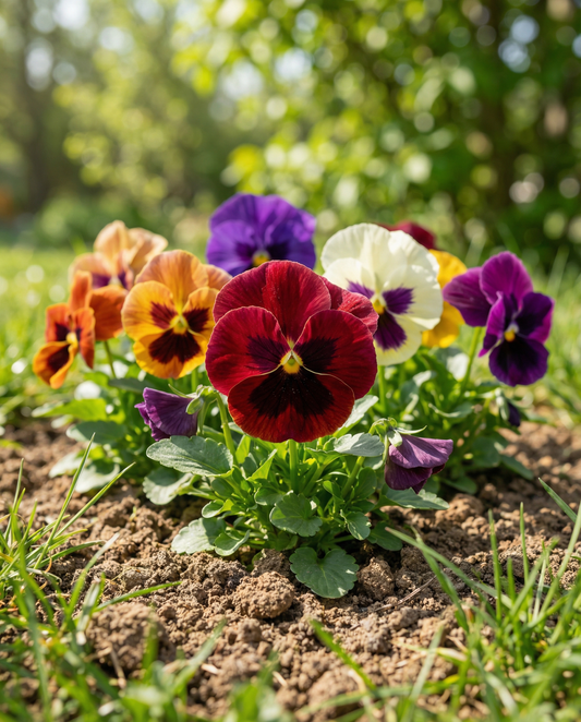 Stedmoder Swiss Giants Mixed (Viola wittrockiana) – toårige blomsterfrø fra SeedsChoice