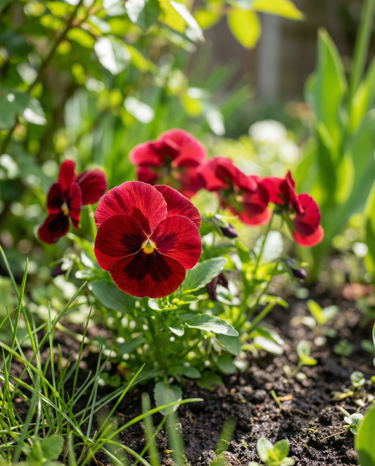 Stedmoderblomst Red Wing (Viola wittrockiana) – toårige blomsterfrø fra SeedsChoice