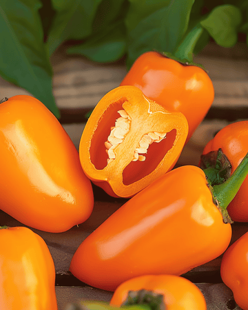 Sød peberfrugt Snacking Mini Orange frø (Capsicum annuum) – etårig grøntsag