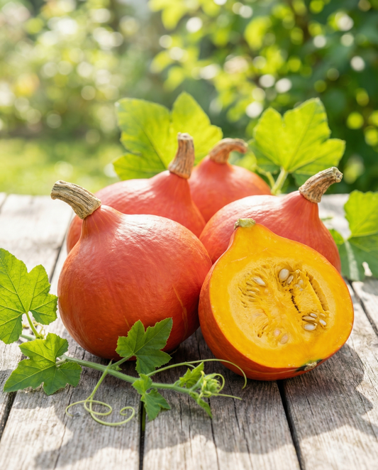 Græskar Uchiki Kuri (Cucurbita maxima) – frø til etårige grøntsager fra SeedsChoice