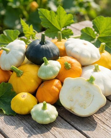 Patisson squash Colour Mix frø (Cucurbita pepo) – ettårig grøntsag