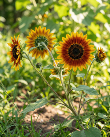 Solsikkefrø Ring Of Fire (Helianthus annuus) – enårige blomsterfrø fra SeedsChoice