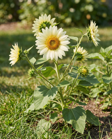 Solsikke White Sun F1 Petals (Helianthus annuus) – etårige blomsterfrø fra SeedsChoice