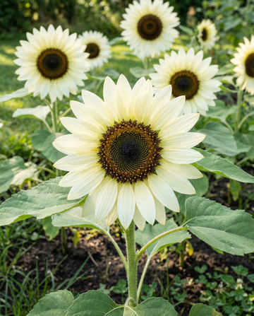 Solsikke White Moon F1 (Helianthus annuus) – etårige blomsterfrø fra SeedsChoice