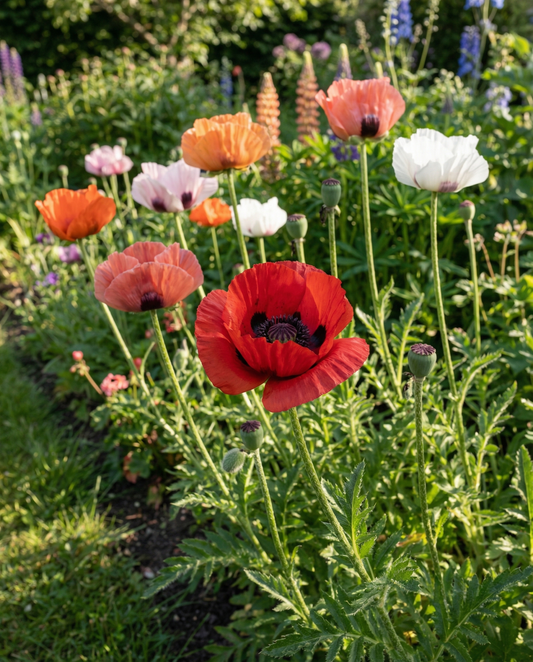 Oriental Poppy Mix (Papaver orientale) – flerårige blomsterfrø fra SeedsChoice