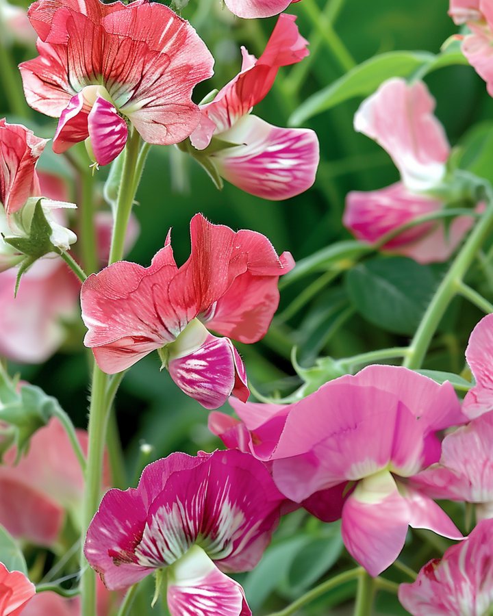 Lugtærtefrø Unwin's Striped klatreplante (Lathyrus odoratus) – enårig klatreplante