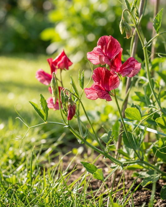 Lugtært Unwin's Striped klatreplante (Lathyrus odoratus) – frø til enårig klatreplante fra SeedsChoice