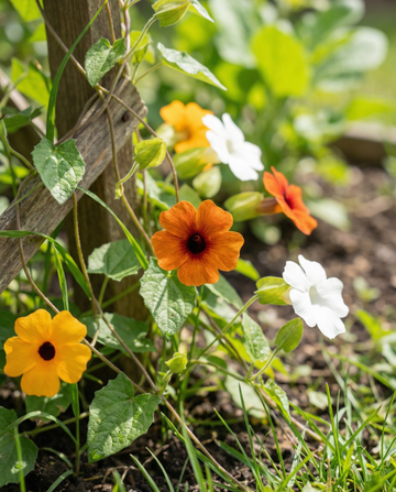 Black Eyed Susan Vine (Thunbergia alata) – etårige blandingsfrø fra SeedsChoice
