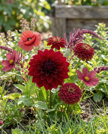 Sommerblomsterfrø vintage rød blanding buketkollektion – ettårige blomsterfrø fra SeedsChoice