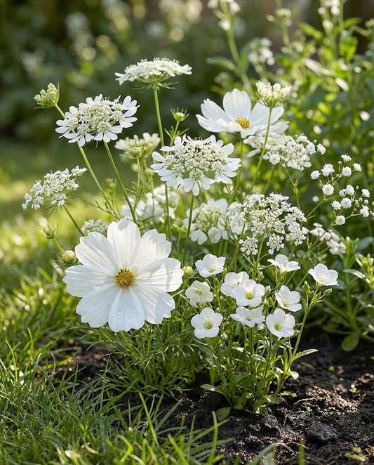 Sommerblomsterfrø sød hvid blanding – ettårige blomsterfrø fra SeedsChoice