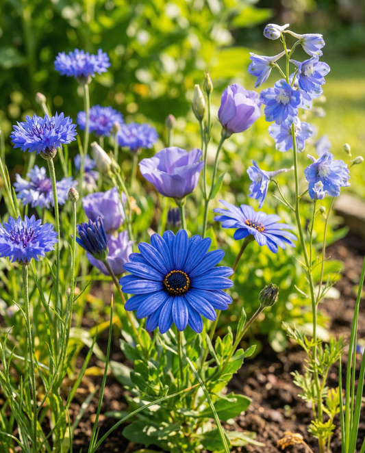 Sommerblomster Royal Blue Mix – enårige blomsterfrø fra SeedsChoice