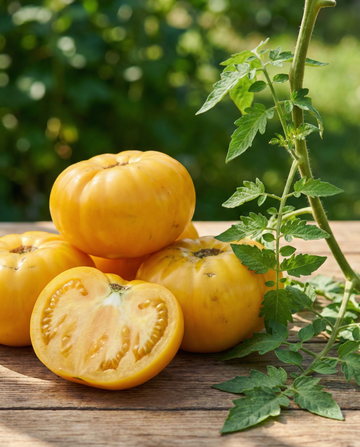 Oksekødstomat Brandywine Yellow (Solanum lycopersicum) – etårige grøntsagsfrø fra SeedsChoice