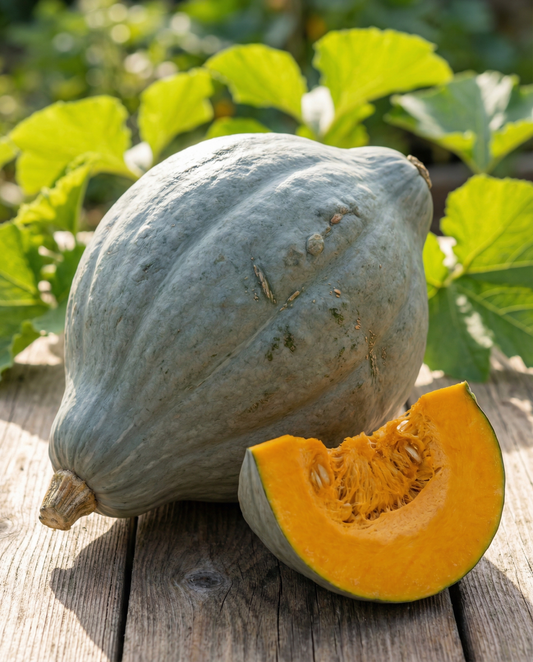 Græskar Hubbard Blue (Cucurbita maxima) – frø til etårige grøntsager fra SeedsChoice