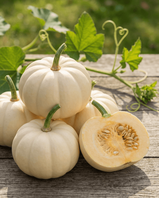 Græskar Baby Boo Ornamental (Cucurbita pepo) – frø til etårige grøntsager fra SeedsChoice