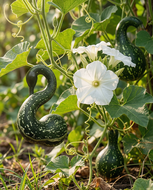 Speckled Swan Gourd prydgræskar (Lagenaria siceraria) – enårige frø fra SeedsChoice