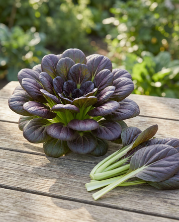 Rød tatsoi (Brassica rapa) – grøntsagsfrø fra SeedsChoice