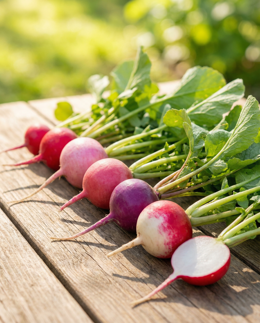 Radis Tape Round Mix Grøntsager (Raphanus sativus) – frøbånd fra SeedsChoice