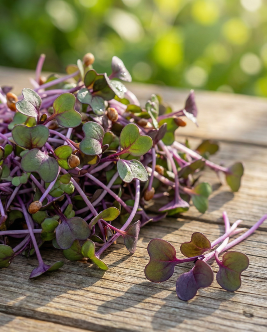 Kålrabi Sprouting Purple (Brassica oleracea) – økologiske etårige spirefrø fra SeedsChoice