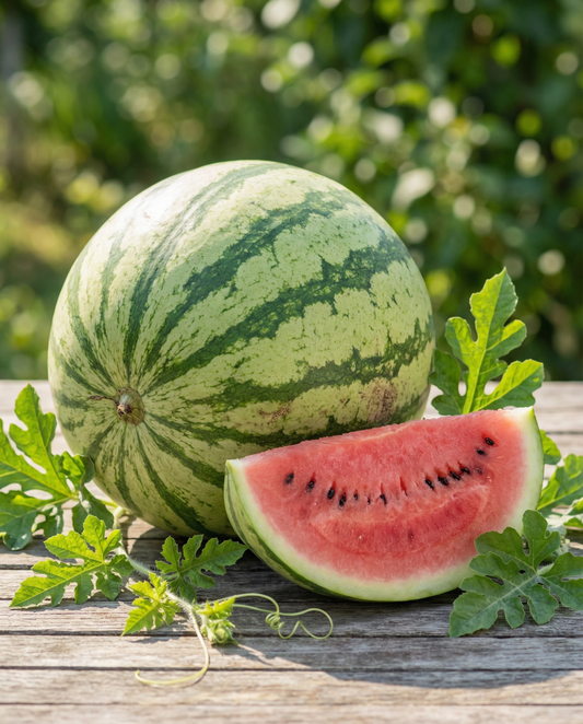 Vandmelon Crimson Sweet (Citrullus lanatus) – frø til ettårig grøntsag fra SeedsChoice