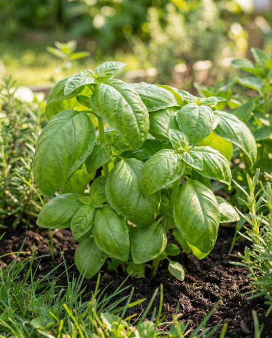 Basilikum Bolloso Napoletano (Ocimum basilicum) – frø til etårig urt fra SeedsChoice