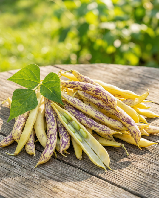 Dværgbønne Merveille De Piemonte (Phaseolus vulgaris) – frø til enårig grøntsag fra SeedsChoice